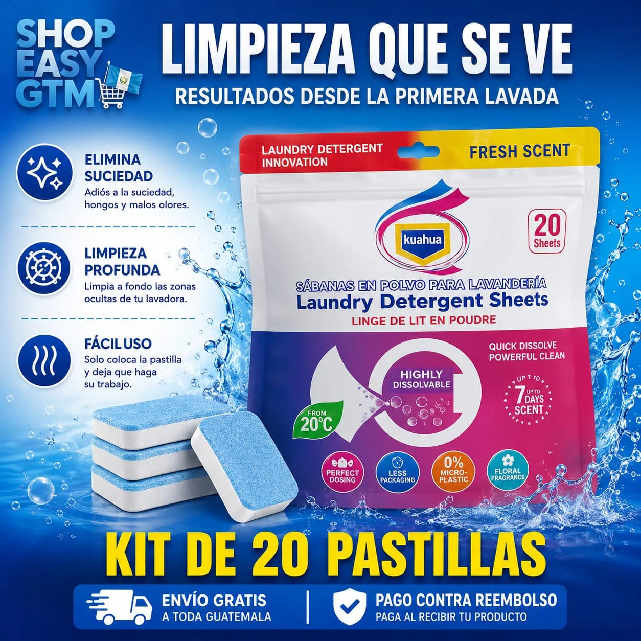 PATILLAS LIMPIEZA LAVADORA X 20 UNDS - ENVÍO GRATIS 🧽💦