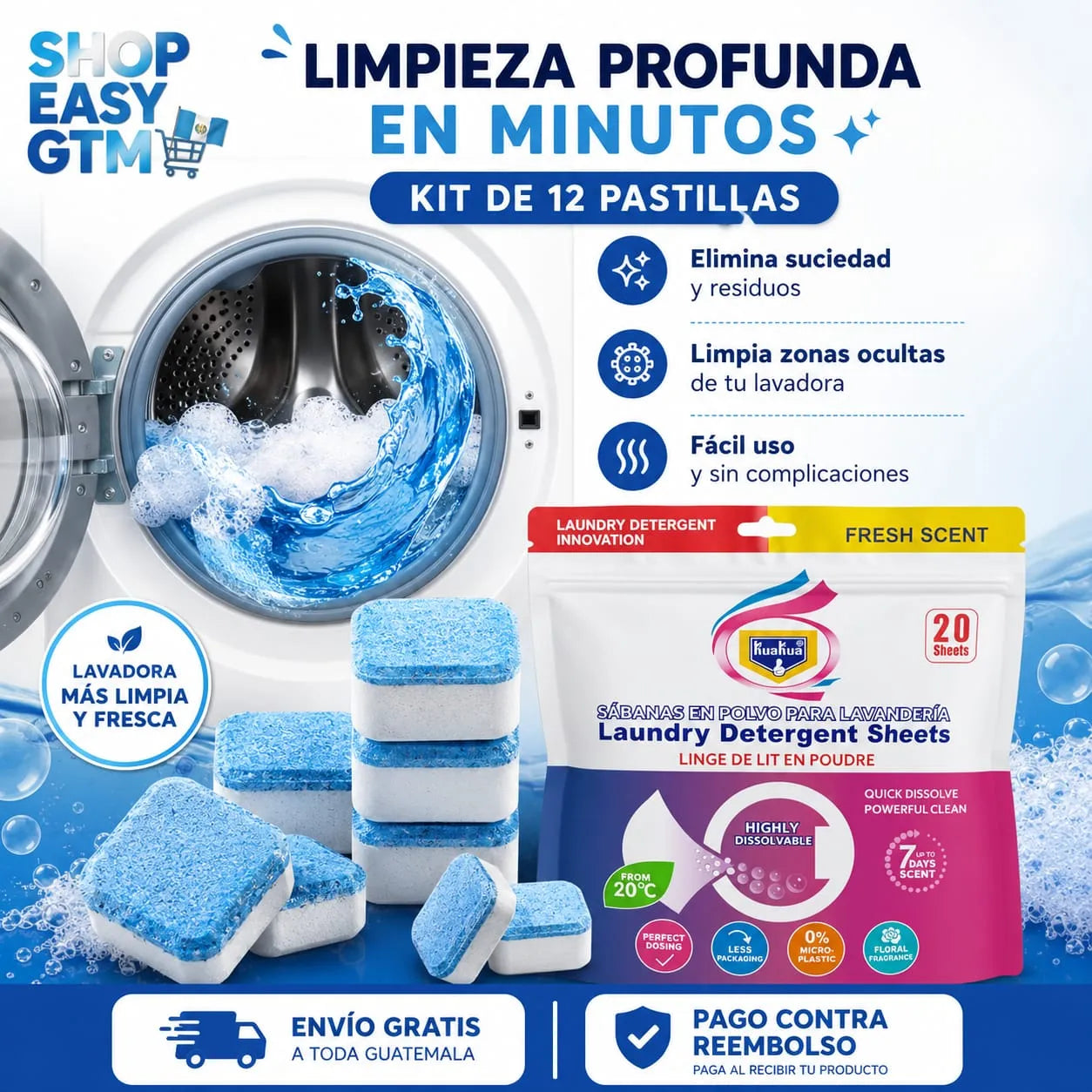 PATILLAS LIMPIEZA LAVADORA X 20 UNDS - ENVÍO GRATIS 🧽💦