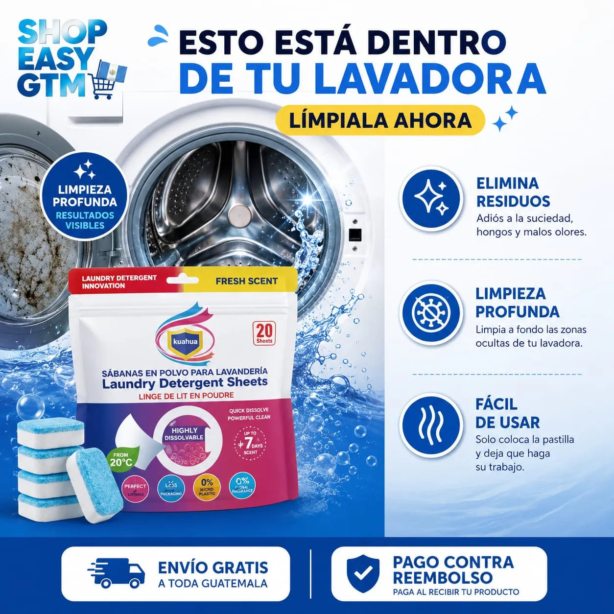 PATILLAS LIMPIEZA LAVADORA X 20 UNDS - ENVÍO GRATIS 🧽💦
