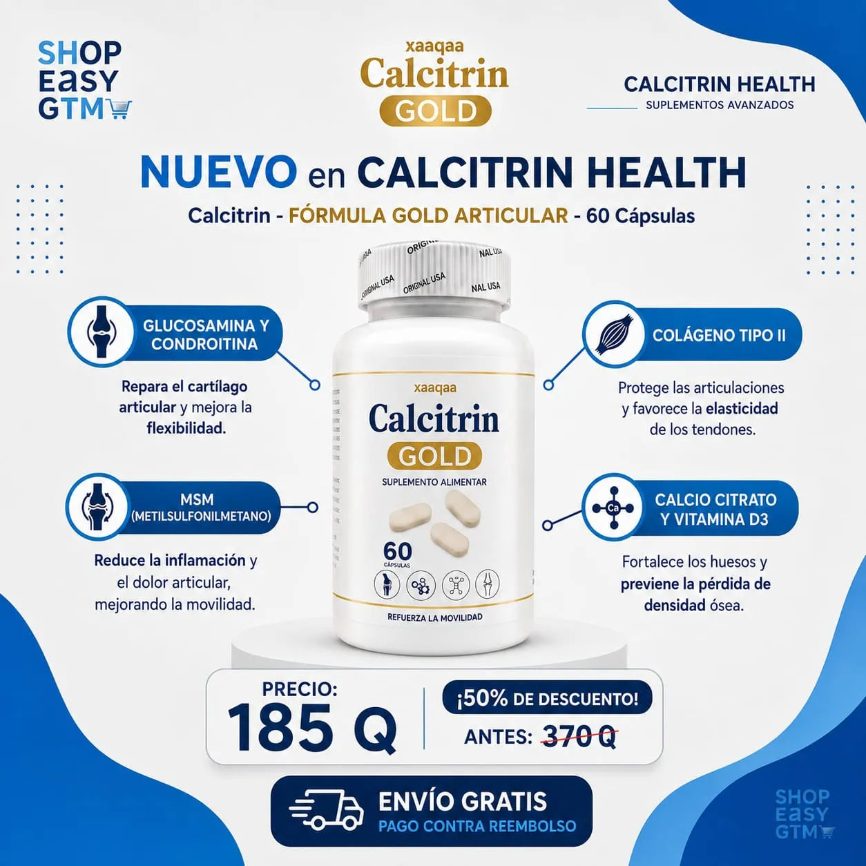 Calcitrin Gold - Tratamiento 100% Comprobado Para Ciática, Artritis Y Dolor Muscular