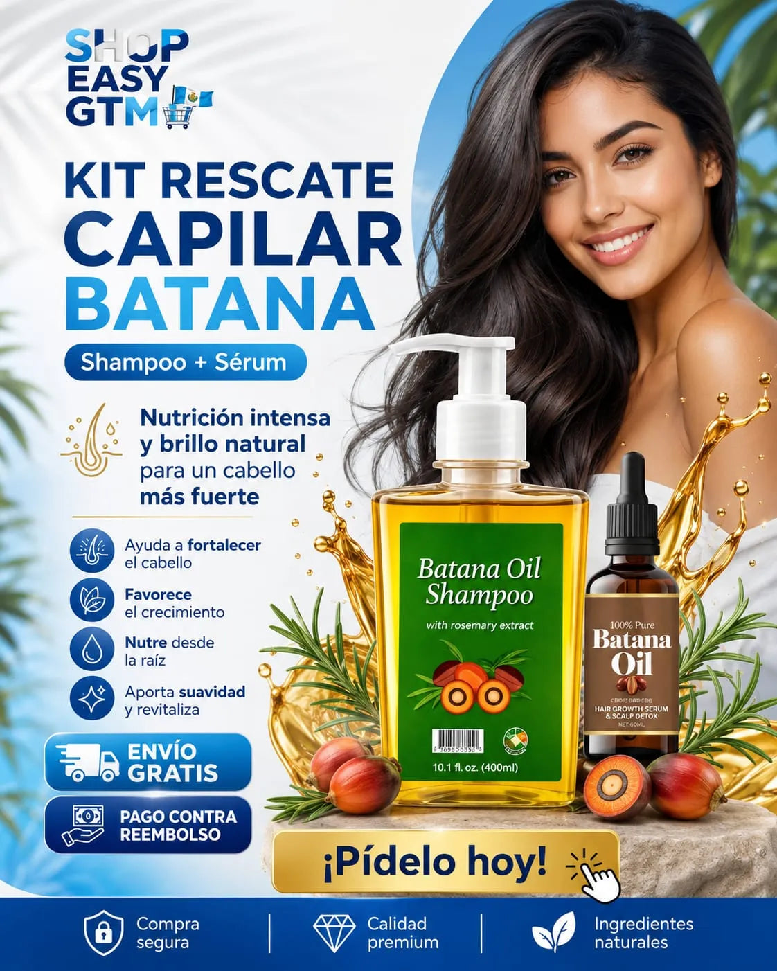 Kit Rescate Capilar Batana 🌿 Pak Shampoo 350 Ml + Aceite 35 Ml