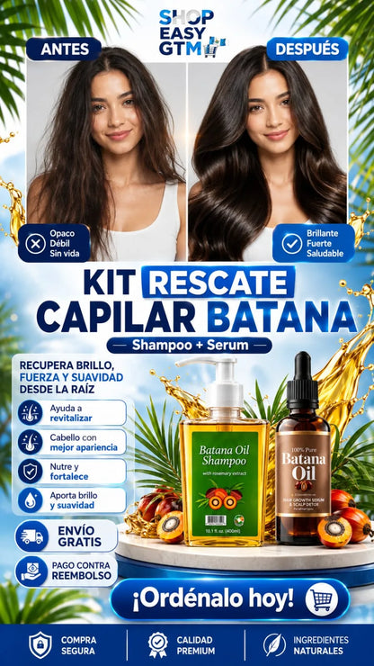 Kit Rescate Capilar Batana 🌿 Pak Shampoo 350 Ml + Aceite 35 Ml